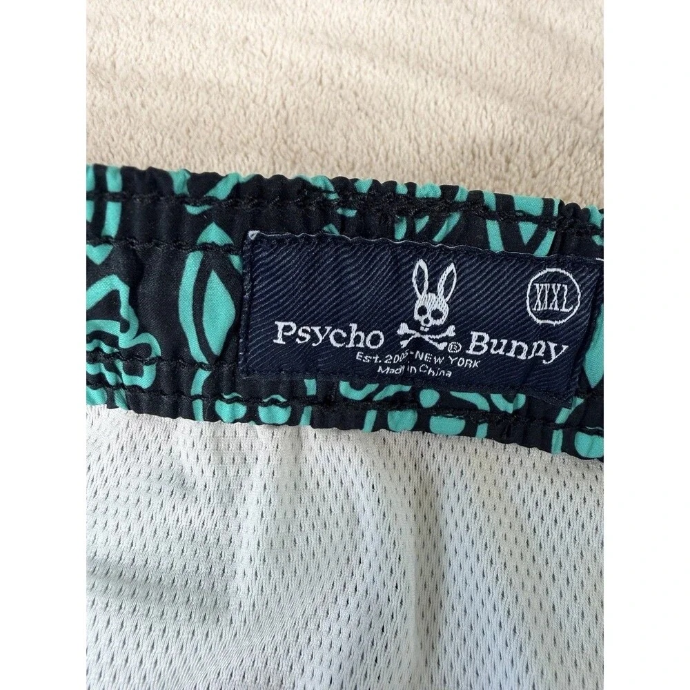 Psycho Bunny Swim Trunks Men’s XXXL Multicolor Bunny Print Longer Length NWT